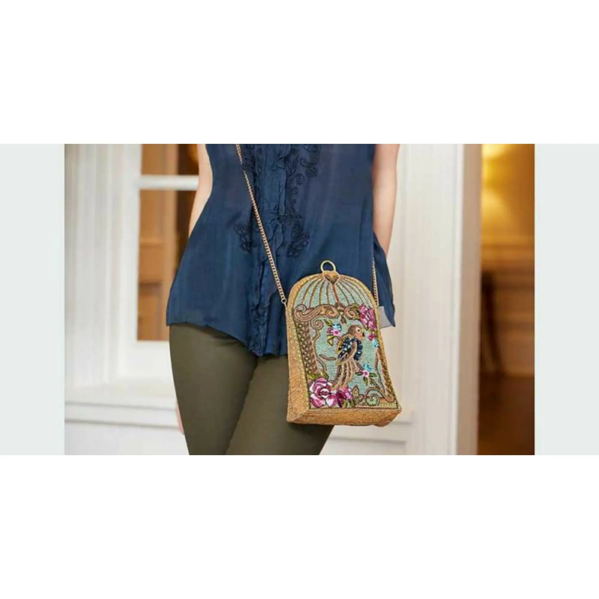 UC Luxe: Caged Beaded Handbag