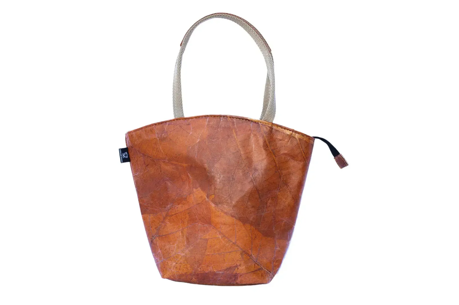 Vegan Leaf Leather Tote Burnt Orange