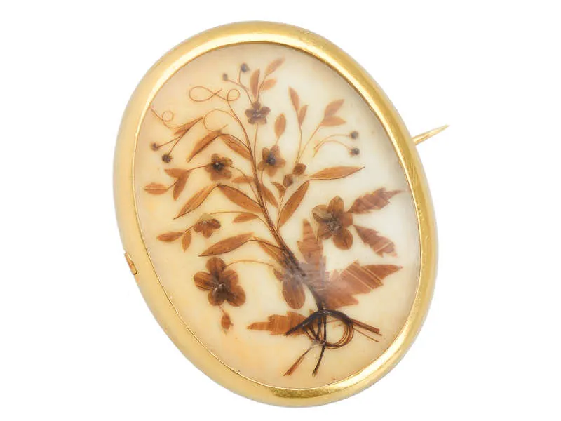 Victorian Hair Miniature Convertible Brooch Bracelet