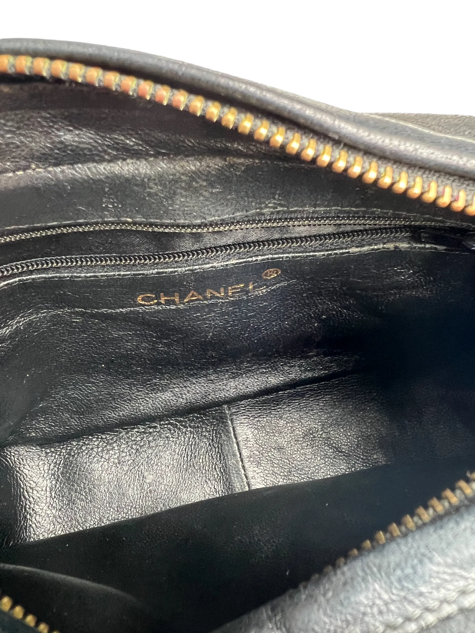 Vintage Black Leather Camera Bag