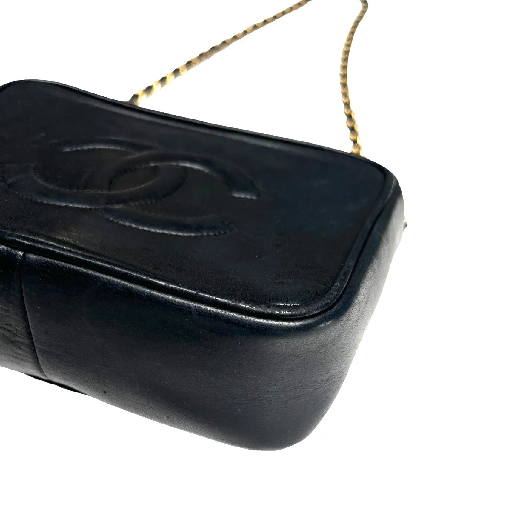 Vintage Black Leather Camera Bag