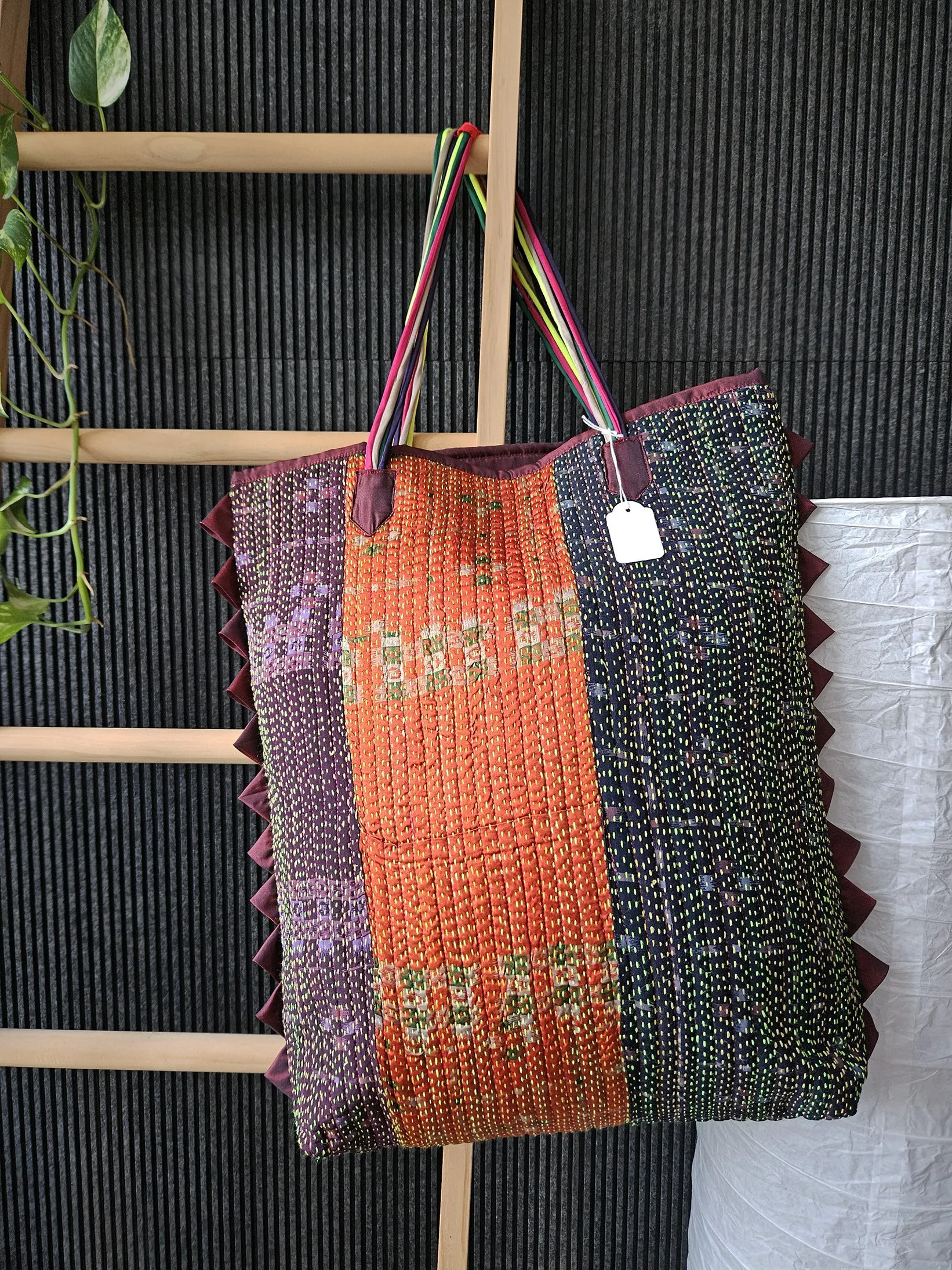 Vintage Kantha Tote Brown