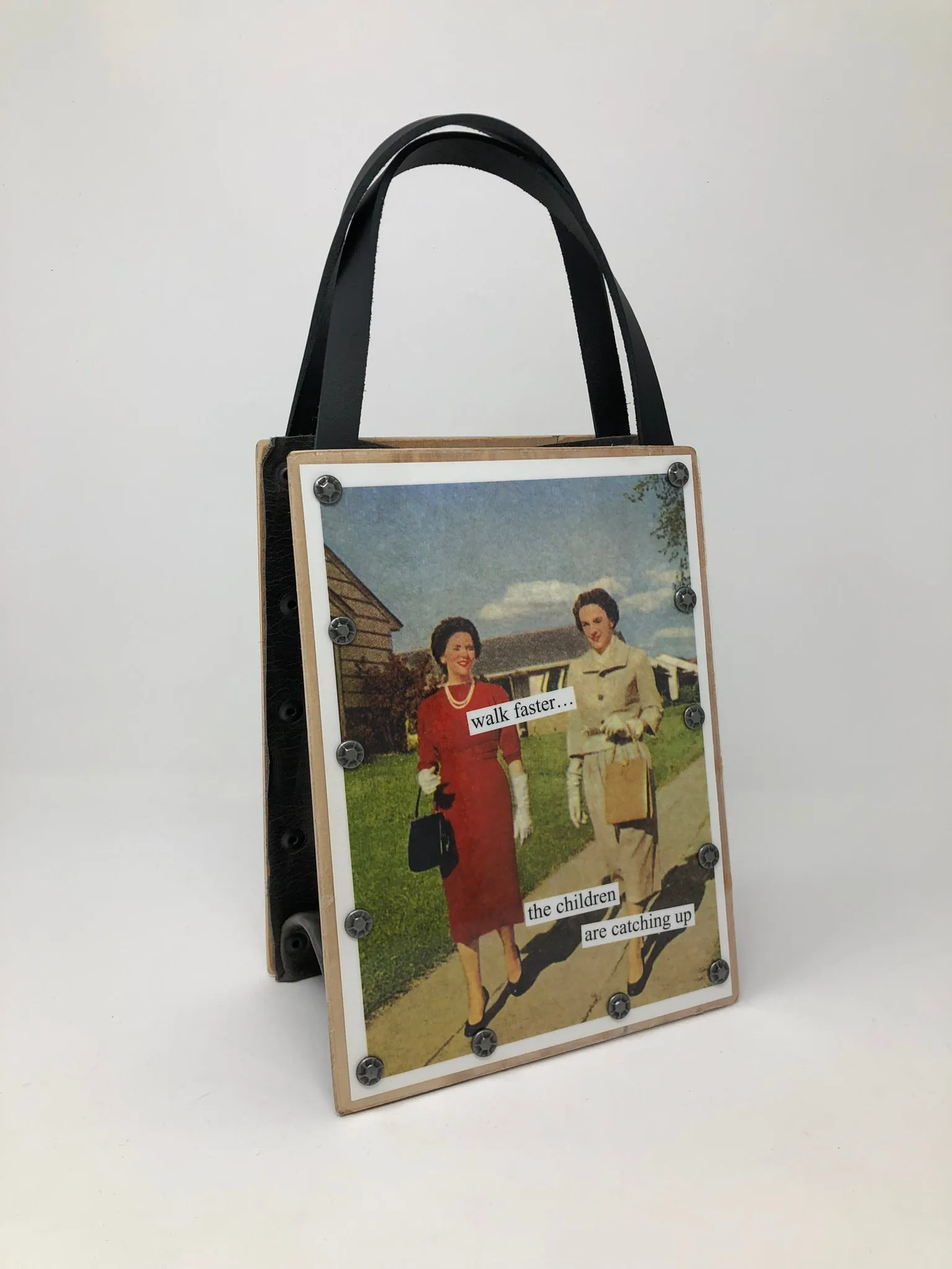 Vintage Modern Woman Handbag-Walk Faster