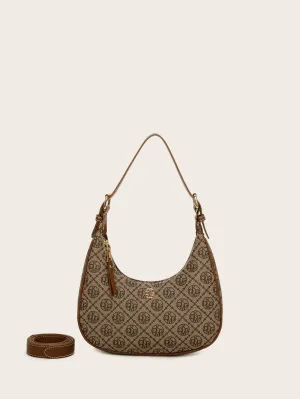 Vintage Retro Pattern Design Pu Zipper Closure Shoulder Bag