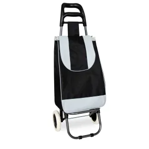 Voyager Stripe Shopping Trolley - Black