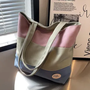 Vvsha Contrast Canvas Shopping Bag