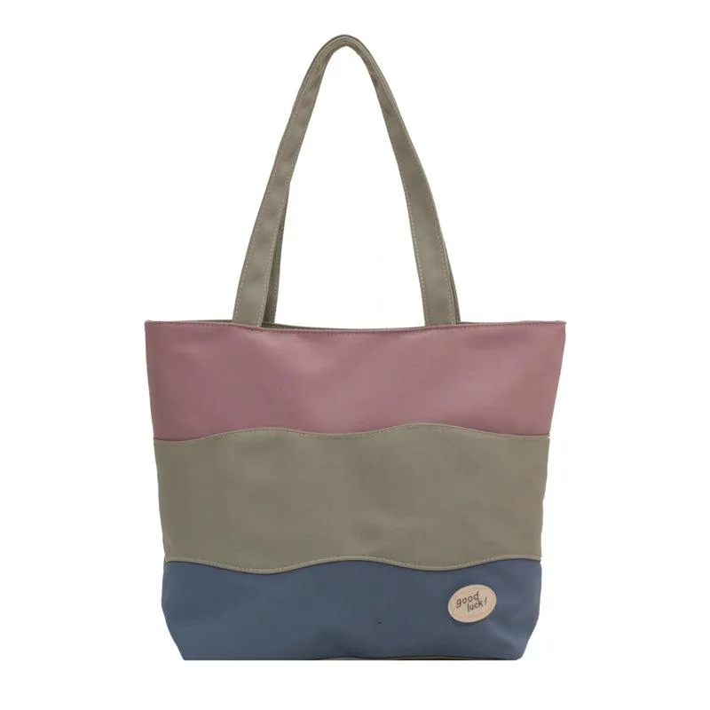 Vvsha Contrast Canvas Shopping Bag