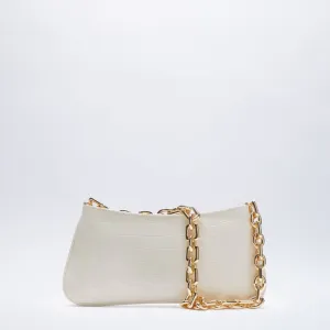 White Croco Chain Shoulder Bag