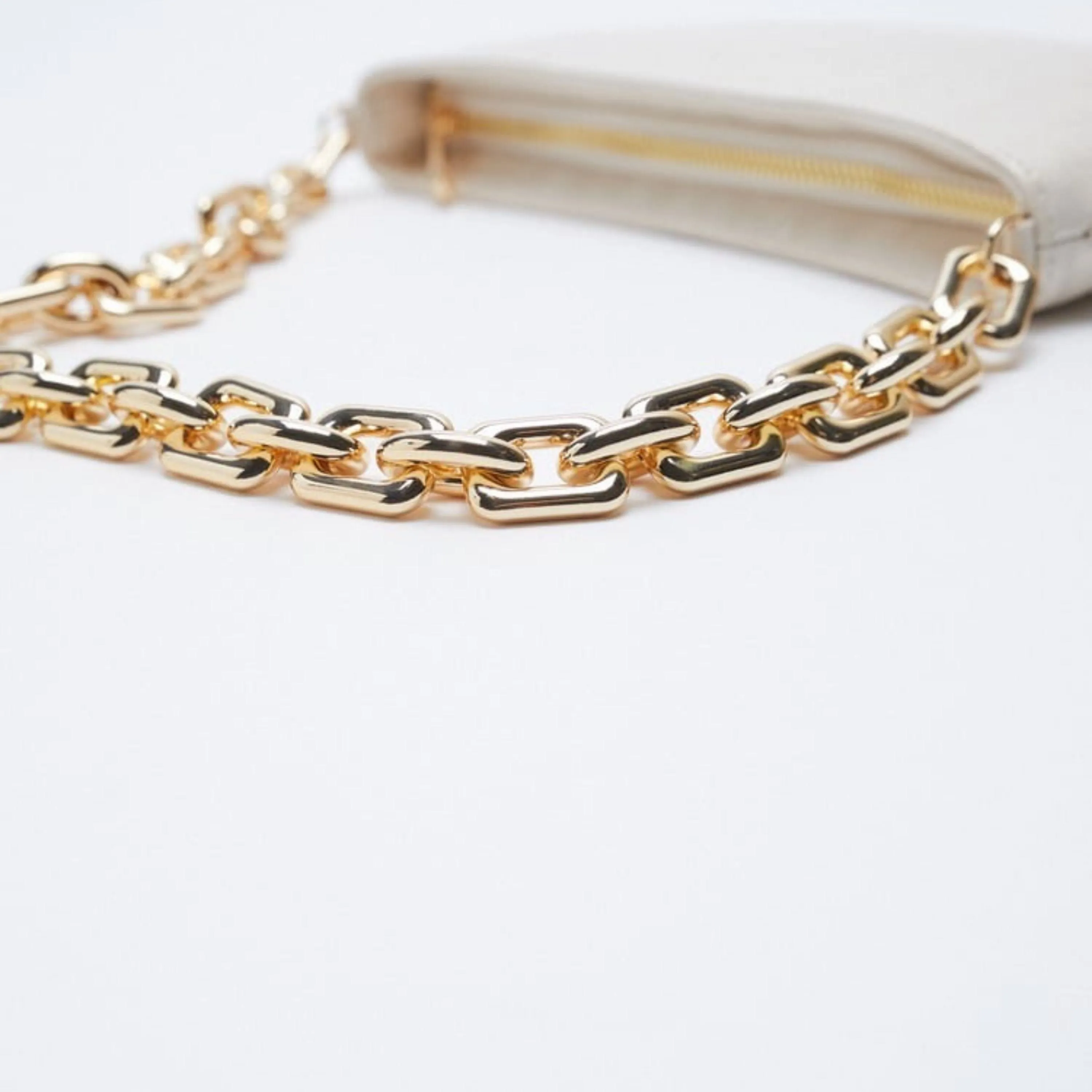 White Croco Chain Shoulder Bag