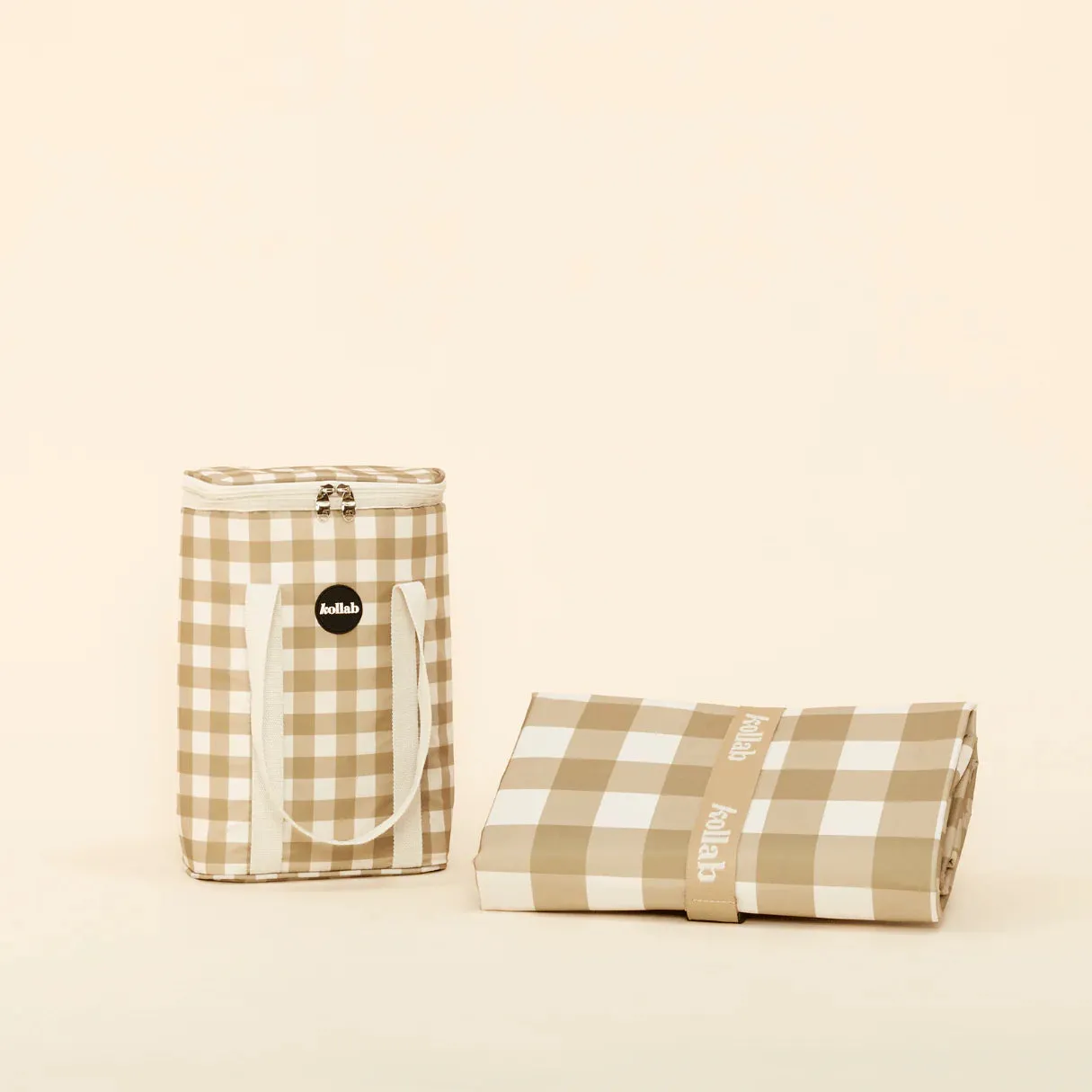 Wine Cooler Bag Olive Check