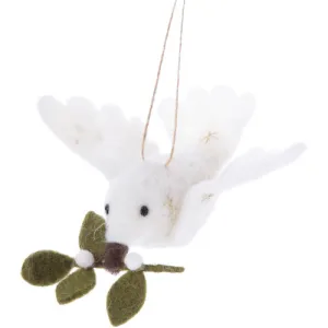 Winter White Dove of Peace Felt Ornament