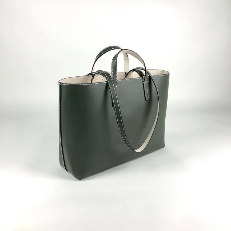 Womens Navy Leather Shoulder Tote Bags Best Tote Handbag Shopper Bags Purse for Ladies