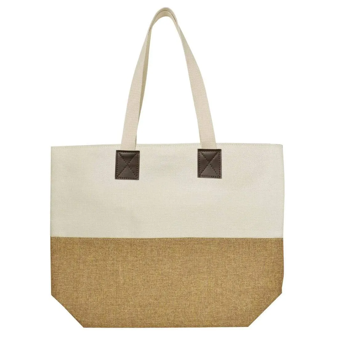 Womens Shimmer Canvas Beach Shoulder Shopping Bag Tote