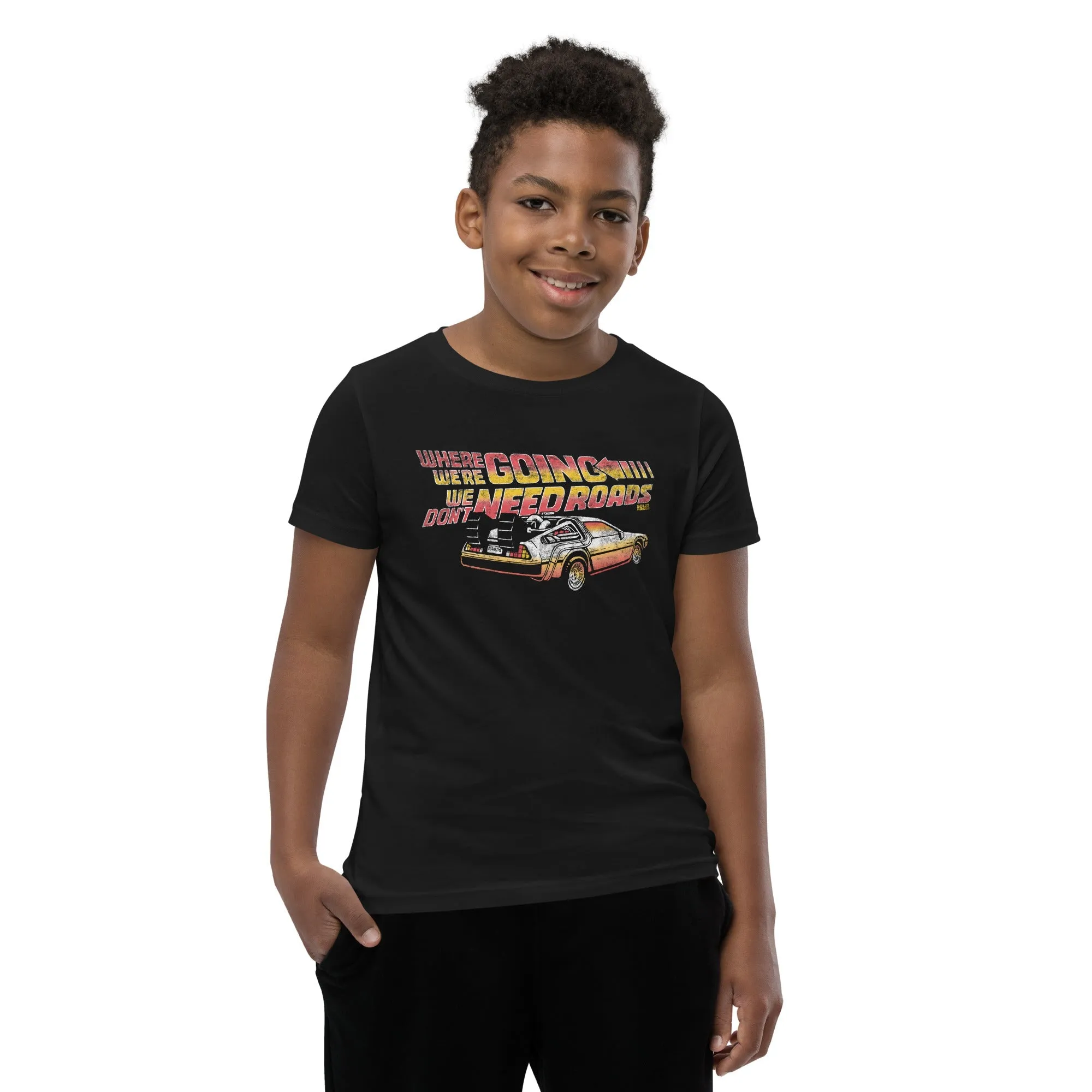 Youth Where We're Going We Don't Need Roads Extra Soft T-Shirt